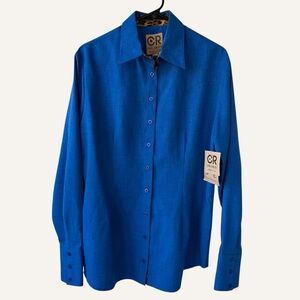 CR Ranchwear Women's Royal Blue Sun Savvy Performance Western Shirt Size Large